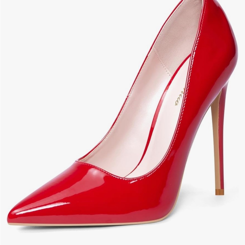 Glossy Red Patent Leather Stiletto Heels